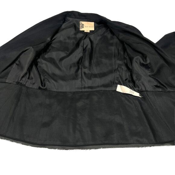 Fleur Wood Strata Blazer Tuxedo Jacket Tencel Chiffon Long Sleeve Button Women 4 - Picture 11 of 12
